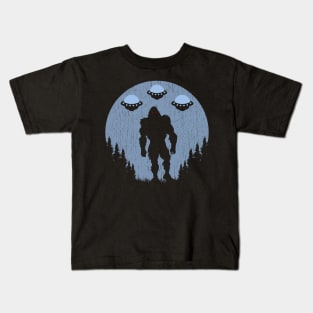 Bigfoot Ufo Abduction Kids T-Shirt